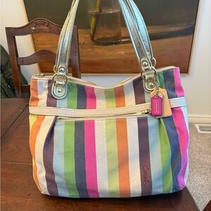 Coach Multicolor Striped Women's tote bag